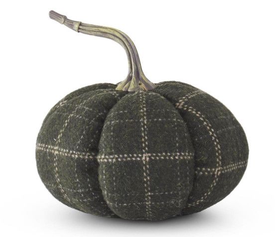 Medium Green Plaid Pumpkin