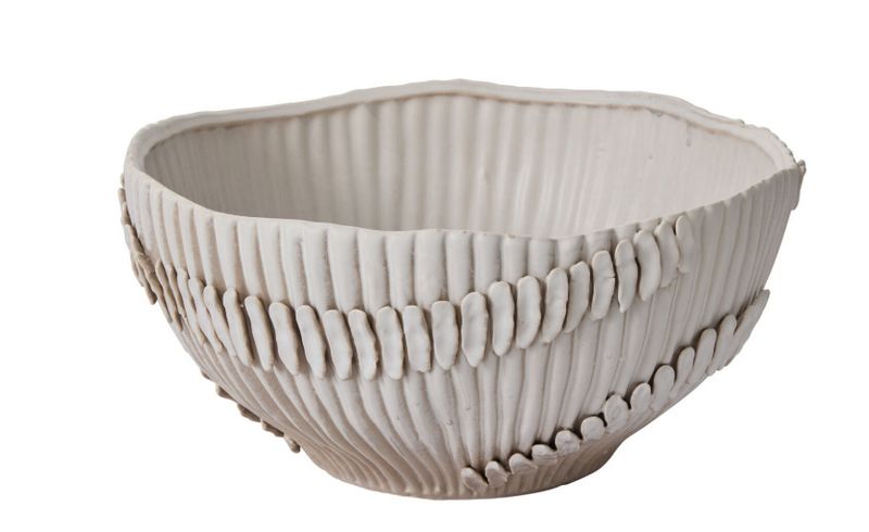 Large Grey Textured Ceramic Bowl 16.25"Dia. x 7.75"H
