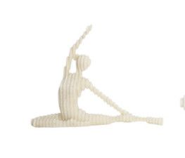 White Resin Yoga Sculpture 12"L x 3"W x 10"H
