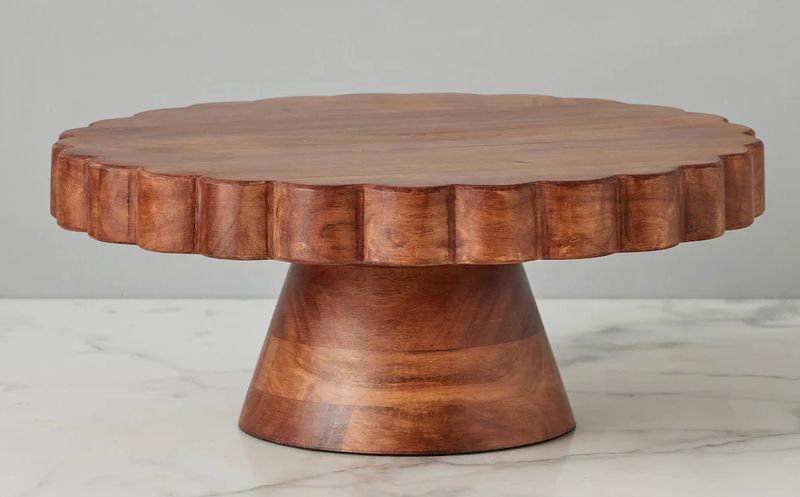 European Scalloped Cake Stand 15"Dia x 6"H