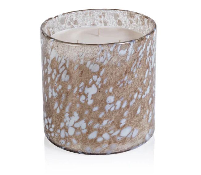 58oz Three-Wick Candle in Neutral Multi-Colored Glass Jar