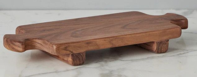 Medium Acacia Wood Footed Tray 18"L x 8"W x 2.25"H