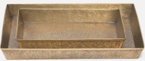 Textural Brass Tray 14"L x 10.5"W x 1.5"H