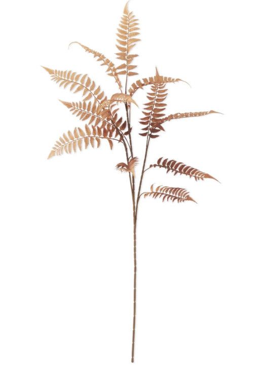 39" Orange Faux Fern Stem
