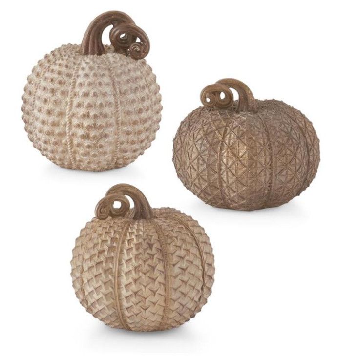 6.25" Neutral Resin Pumpkin