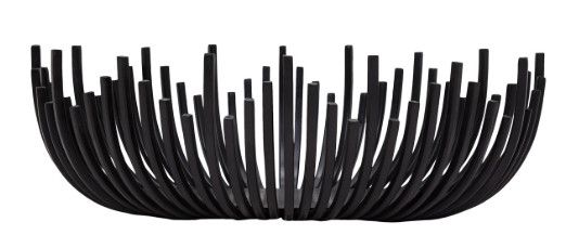 Black Iron Sculptural Bowl 18"L x 10.5"W x 6"H