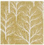Gold & White Winter Tree Cocktail Napkins