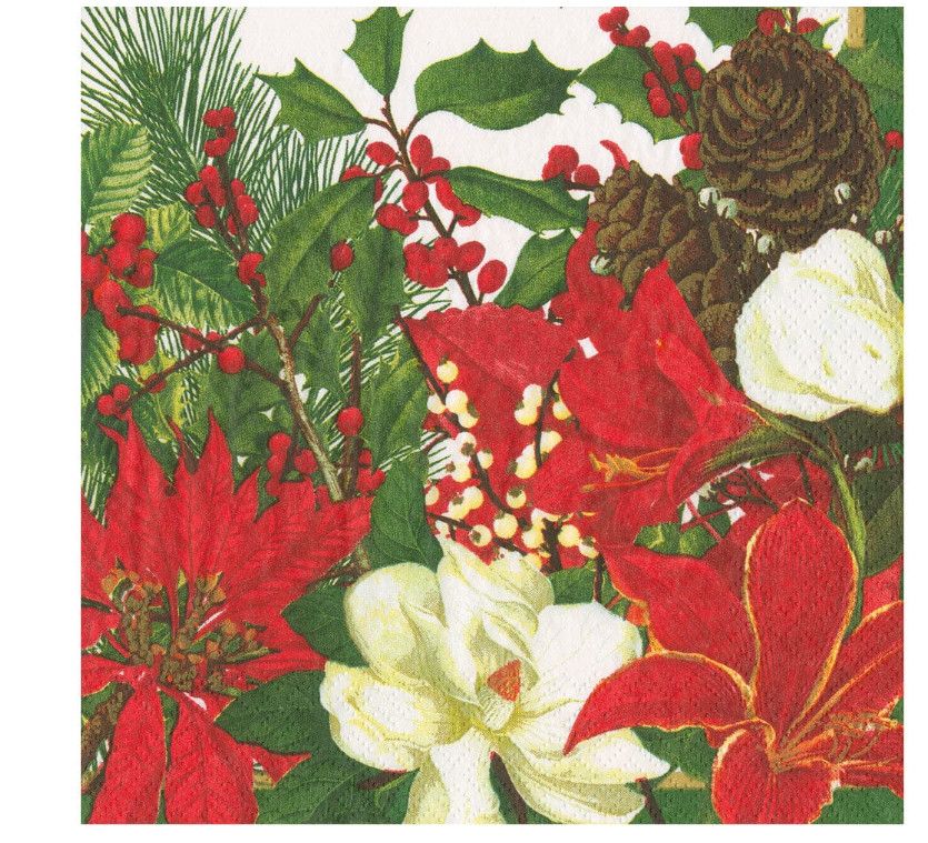 Christmas Floral Cocktail Napkins