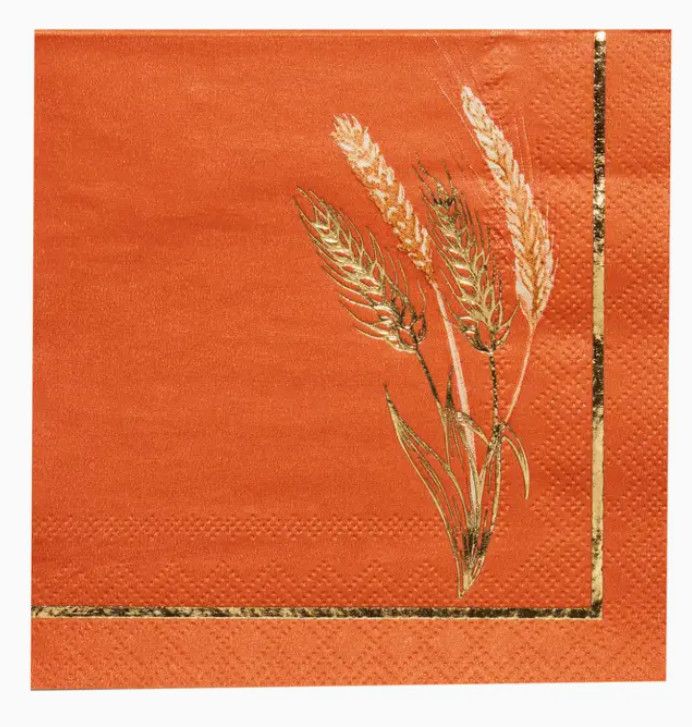 Orange Wheat Cocktail Napkins