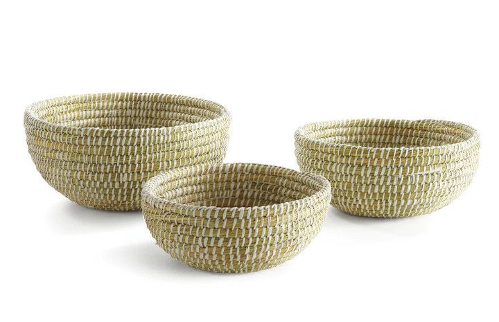 Large Round Hand-Woven Natural Rivergrass Basket 16"Dia. x 7.25"H