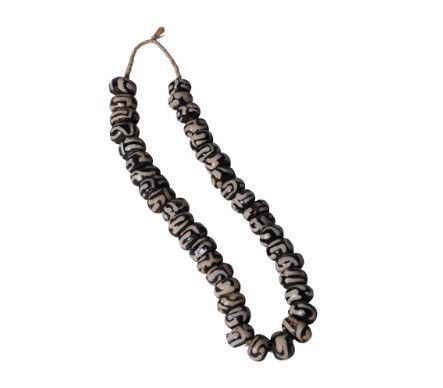 Hand-Crafted Black & White Bone Beads