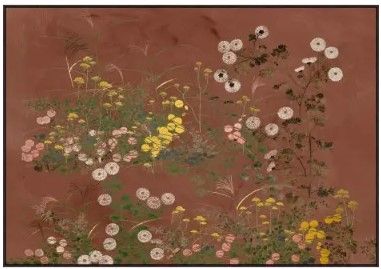 Gallery Wrapped Raw Canvas Flower Giclee w/ Espresso Floater Frame 66"W x 46"H