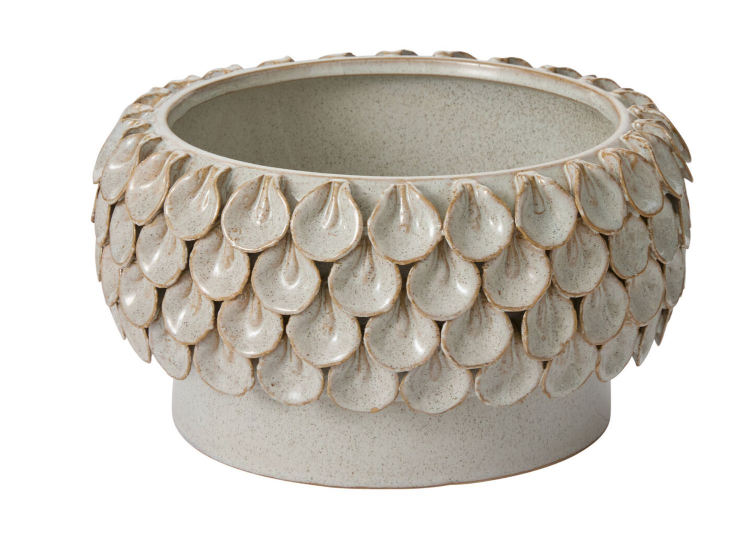 Ceramic Petal Footed Bowl 12"Dia. x 6.25"H