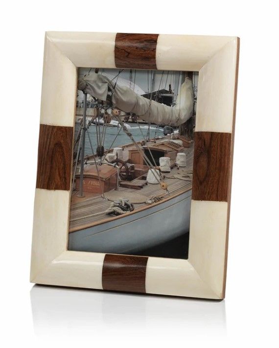 5x7 Natural Bone and Wood Frame