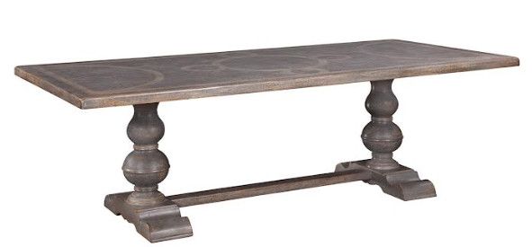 Handcrafted Italian Trestle Table With Distressed Painted Finish 118”L x 47”W x 31.5”H