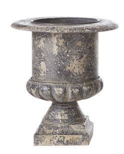 Medium Distressed Black Metal Urn