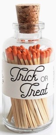 Trick-or-Treat Matches in Glass Container w/ Cork Stopper