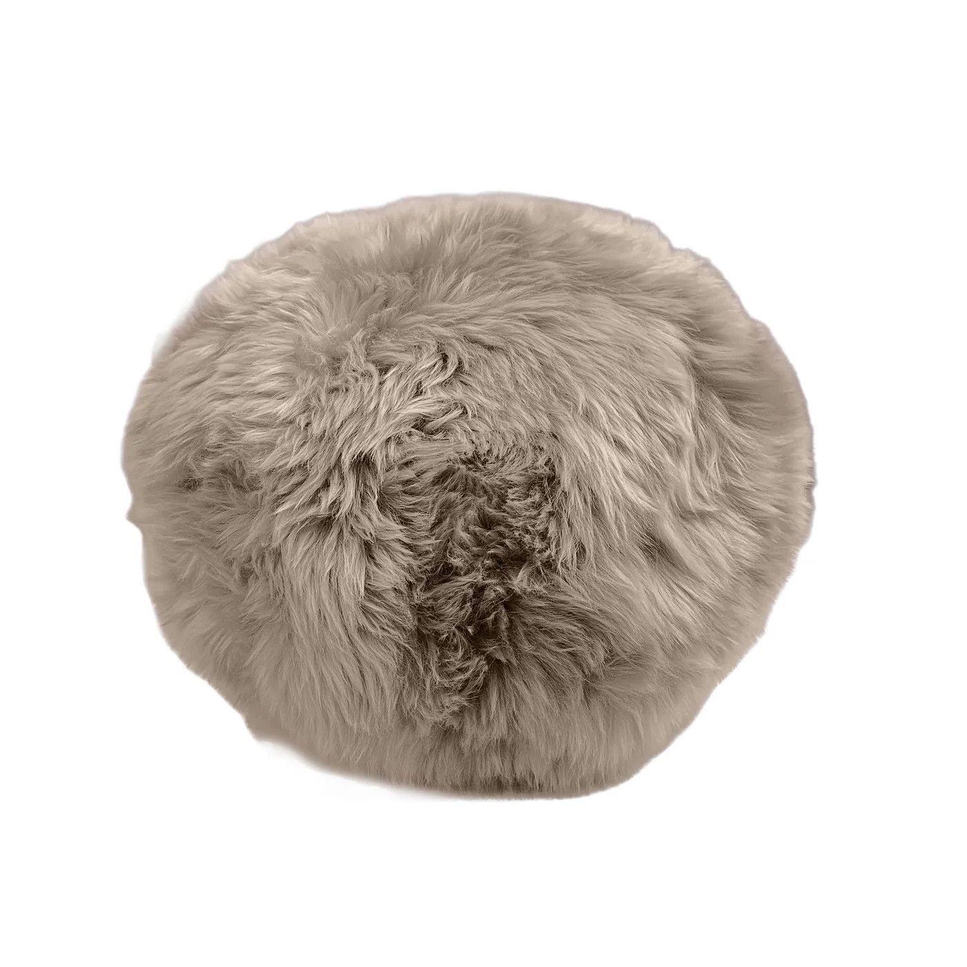 Round Longwool Sheepskin Pillow 11"