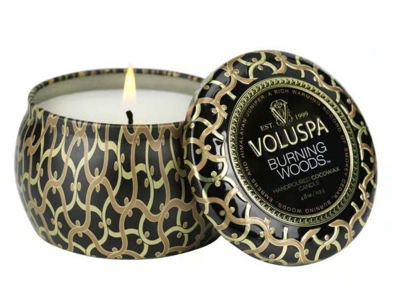 Mini Tin Burning Woods Candle 4oz