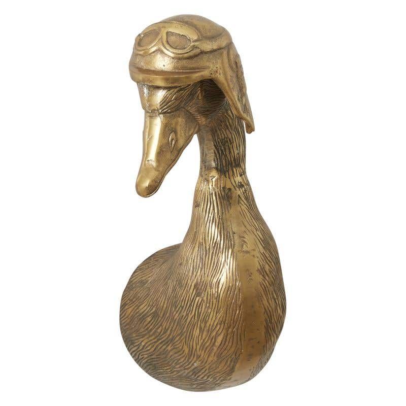 Antique Gold Metal Duck Wall Mount 6.75"W x 18"H