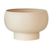 Medium Beige Metal Footed Planter 11.5"Dia.