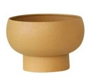 Small Mustard Metal Footed Planter 9.5"Dia.