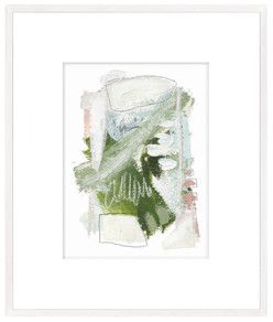 Pastel Green and White Abstract Sky Giclee II 21"W x 25"H