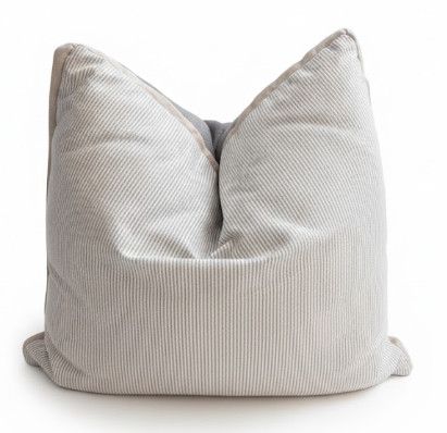 23x23 Green Striped Pillow w/ Contrast Flange