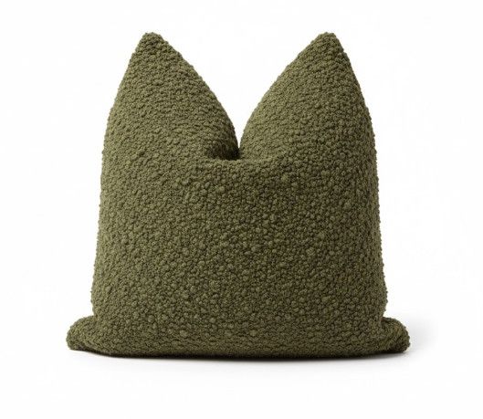20x20 Green Boucle Pillow