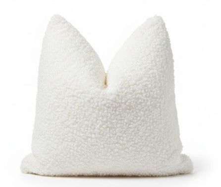 26x26 Ivory Curly Wool Pillow