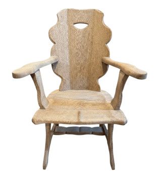 Oak Accent Arm Chair, Vintage Morocco 24"W x 21"D x 39"H