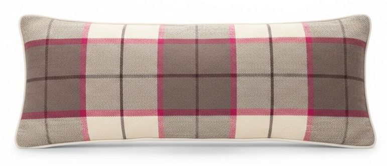 10x28 Aubergine Plaid Lumbar Pillow