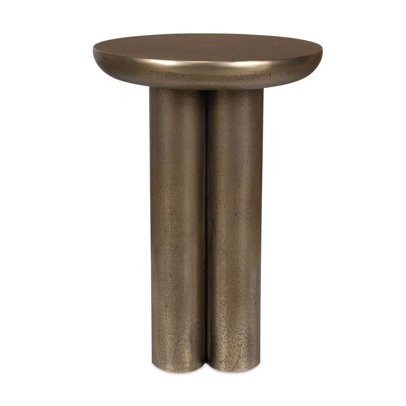Outdoor Antique Brass Accent Table 15”Dia. x 22”H