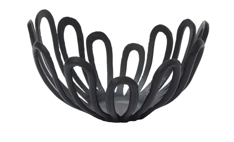Black Cast Aluminum Sculptural Bowl 16.25"W x 14.25"D x 9.5"H
