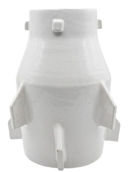White Glazed Vase 9.4"Dia. x 10.1"H