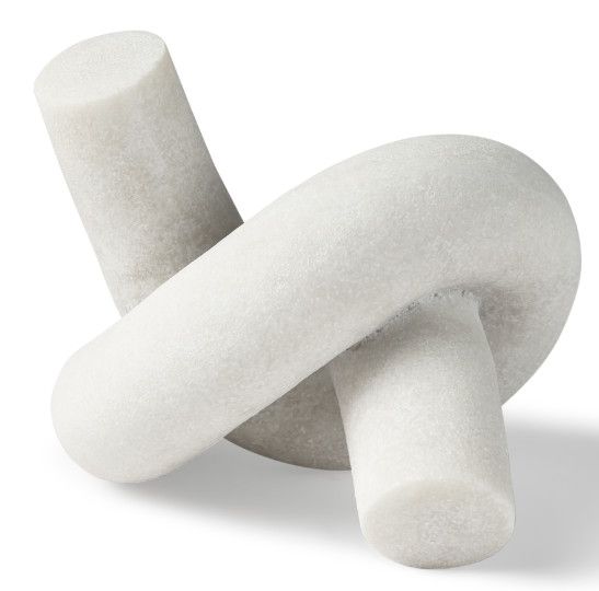 Small White Resin Knot Sculpture 8"L x 7"W x 5"H