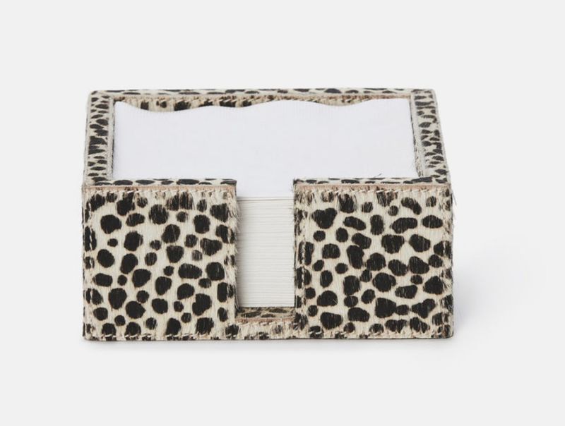 Cheetah Hair-on-Hide Cocktail Napkin Holder 6"L x 6"W x 3"H