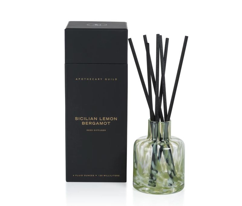 Sicilian Lemon Bergamot Reed Diffuser in Glass Jar