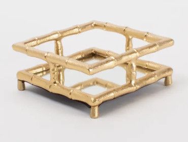 Gold Bamboo Cocktail Napkin Holder