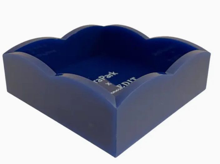 Navy Blue Acrylic Scalloped Edge Cocktail Napkin Holder