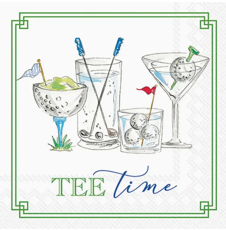 Tee Time Golf Drinks Cocktail Napkins