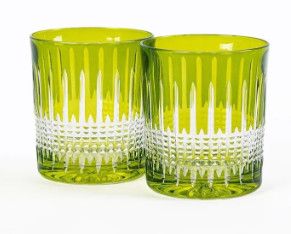 Lime Green Crystal Glass Tumbler
