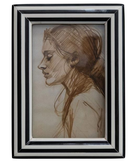 4x6 Black & White Striped Picture Frame