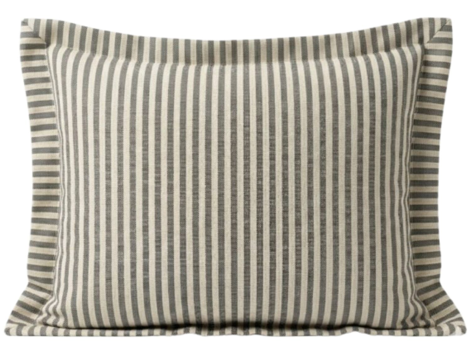 20x26 Black & White Striped Pillow w/ Flange Detail