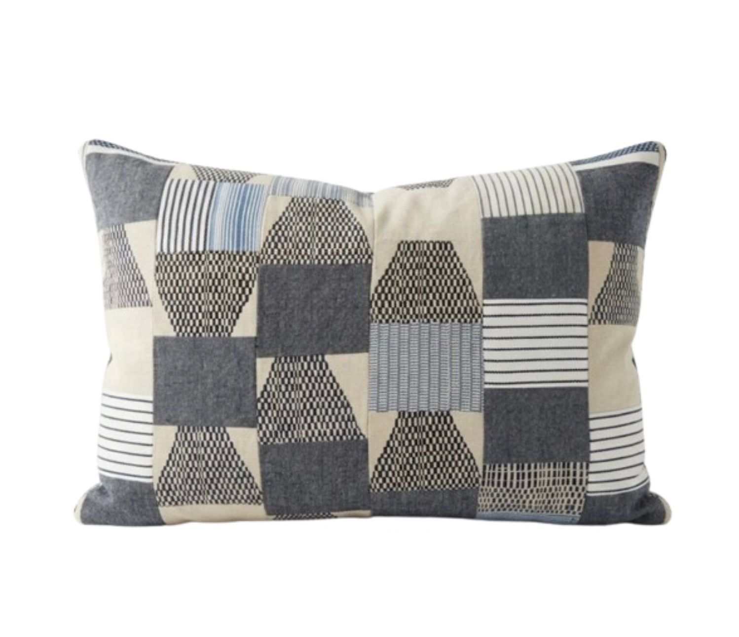 14x21 Neutral Patchwork Lumbar Pillow