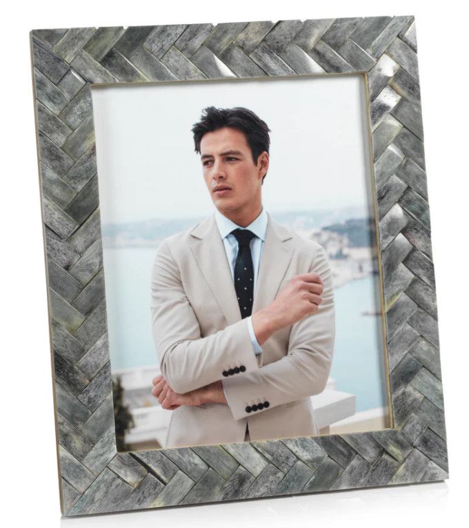 8x10 Gray Woven Horn Picture Frame