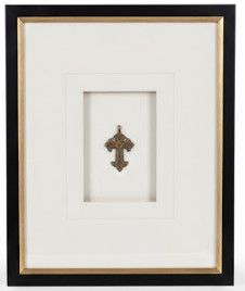 Cross in Black and Gold Frame Giclee (D) 12.5"W x 15.5"H