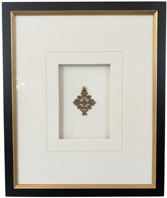 Cross in Black and Gold Frame Giclee (C) 12.5"W x 15.5"H