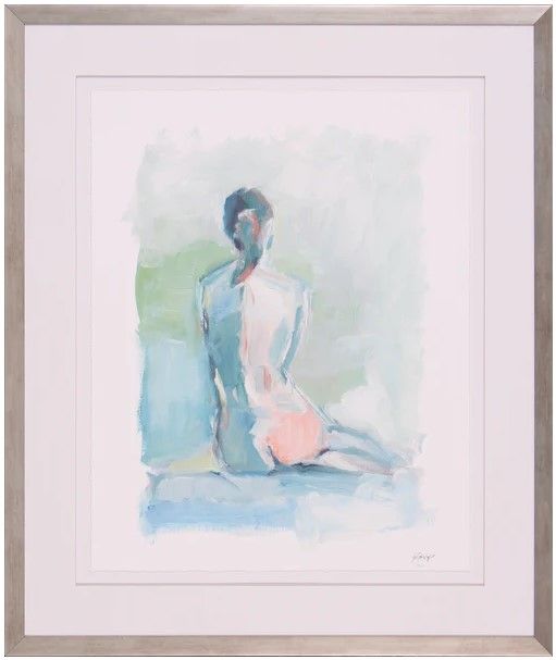 Abstract Figural Giclée w/ Matting & Wood Frame (A) 30"W x 36"H