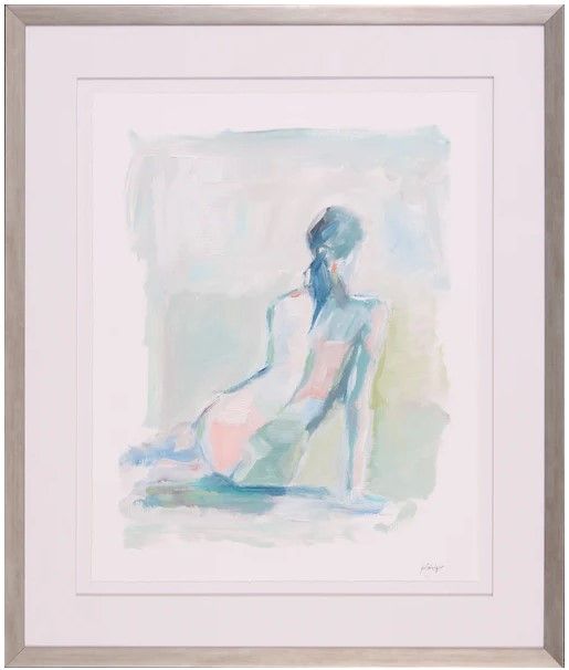 Abstract Figural Giclée w/ Matting & Wood Frame (B) 30"W x 36"H